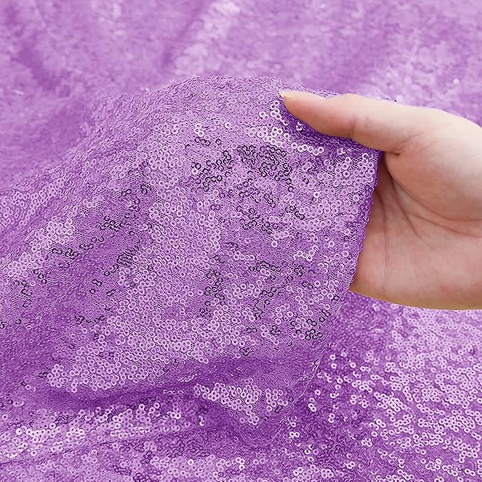 Sugargirl Lavender Purple Sequin Backdrop Curtain 2 Panels 2FTx8FT Glitter Lavender Background Drapes Sparkle Photography Backdrop for Party Wedding Birthday Wall Decoration