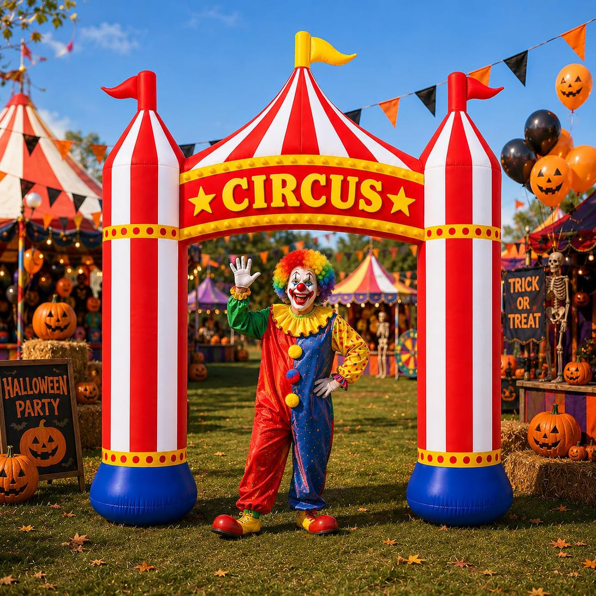 11FT Inflatable Arch Circus Tent, Carnival Party Decorations Outdoor