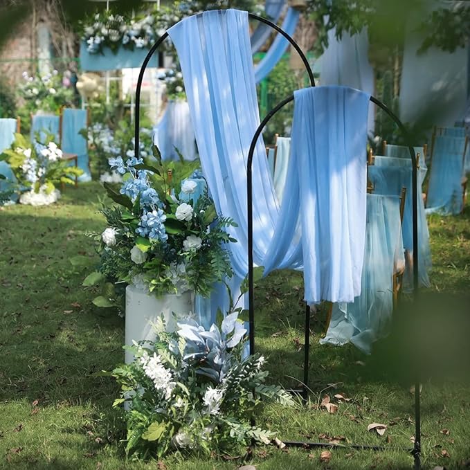 Wokceer Wedding Arch Draping Fabric 28.7" x 20FT Dusty Blue Drapes Sheer Fabric Backdrop Arch Draping Fabric for Wedding Ceremony Birthday Party Bridal Shower Decoration