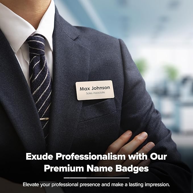 My Sign Center Magnetic Almond Black Name Tags, Personalized - 1.5x3 Inches, Durable Engravable Impact Material, Made in USA