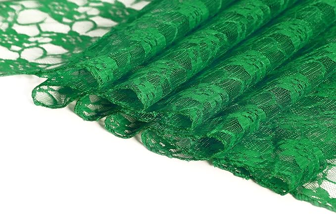 MDS Pack of 12 Wedding 12 x 108 inches Satin Table Runner for Wedding, Decorations for Birthday Parties, Banquets, Graduations, Engagements, Runners fit Rectangle, Round Table- Hunter Green