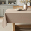 MIULEE Brown Linen Tablecloth 52x70 Inch Rectangle Table Cloth Waterproof,Stain Resistant & Wrinkle Resistant for Dining Party Wedding
