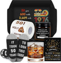 Pradnel 50th Birthday Gifts for Him Cool Gifts for 50 Year Old Man Happy 50th Birthday Decorations for Men Vintage 1976 Wine GlassToilet Paper Roll Novelty Socks Funny 50 Year Old Gift ideas for Mens