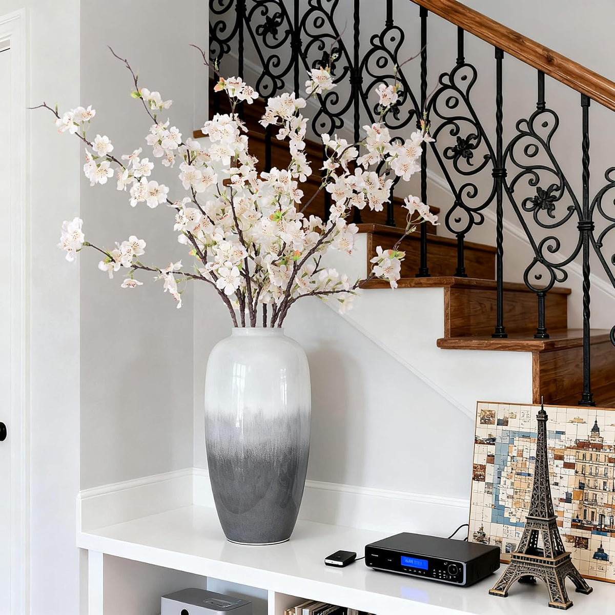 inxugao artificial cherry blossom branches decor 6 pcs, front angle view