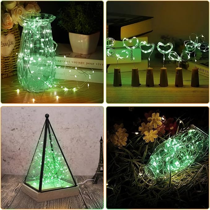 12 Pack Fairy Lights Battery Operated, 7FT 20LED Waterproof Silver Wire Christmas Lights Outdoor, Firefly Mini String for Bedroom Party Birthday Wedding Home Decor
