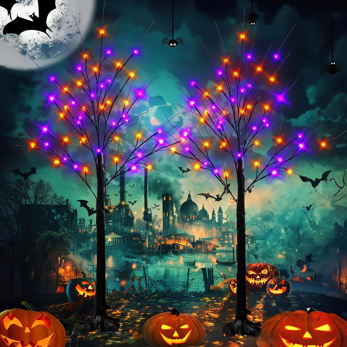 dazzle bright 2 pack halloween lighted up birch, main product view