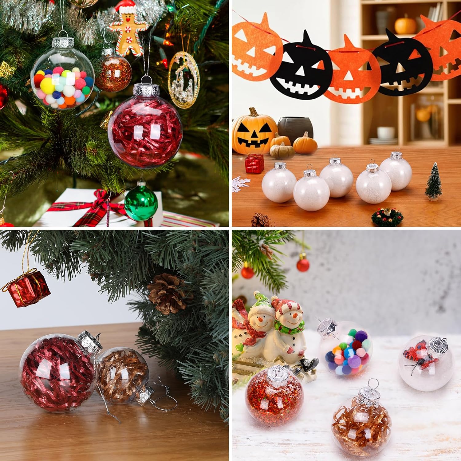 12 Pack Clear Plastic Fillable Ornament Ball 3.15''/80mm for Christmas,Holiday, Wedding,Home Decor