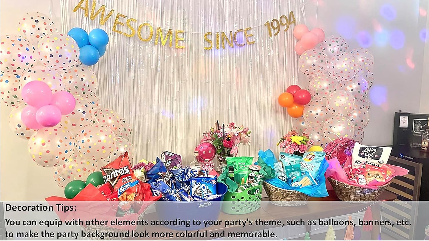 3PC White Foil Fringe Curtains Halloween Decorations, White Tinsel Backdrop Party Streamers Decorations,Foil Curtain Backdrop for Parties,Tinsel Backdrop Curtains for Party Decorations