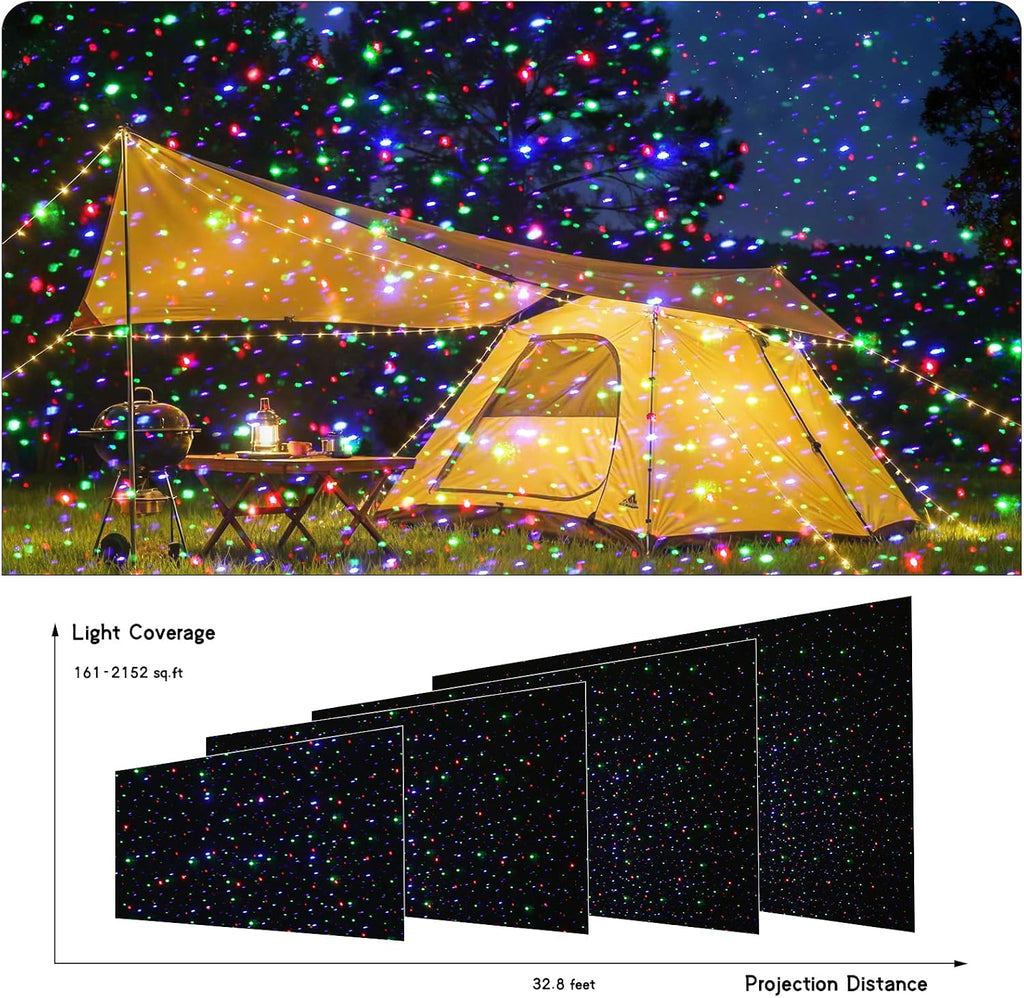caiyue outdoor christmas projector, three color rgb waterproof showing dimensions