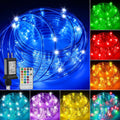 (New) RGB Color Changing Rope Lights, 33FT 100LED Outdoor String Lights with Remote, 18 Colors Plug in Waterproof Tube Lights for Indoor Outdoor, Wedding, Christmas, Patio, Party Decor