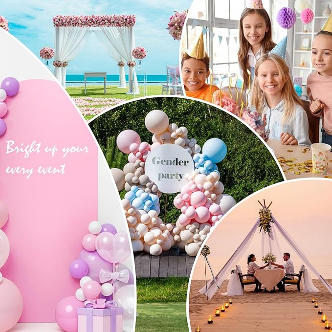LEBENGURU Upgraded 7.2FT Wedding Arch Cover, Light Pink Spandex Fitted Arch Backdrop Cover, Round Top Chiara Stand Covers for Birthday Party Baby Shower Banquet Balloon Décor