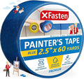 XFasten Professional Blue Painters Tape 2.5-Inches x 60-Yards (Single Pack) Blue Painters Masking Tape Bulk - Sharp Edge Line Technology, Produces Sharp Lines | Residue-Free Wall Trim Tape