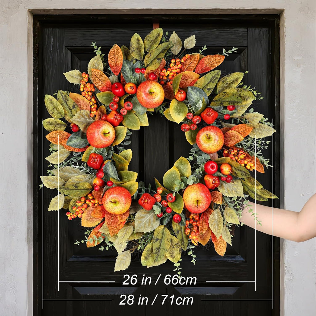 fall wreaths for front door 26 inch autumn shown in use