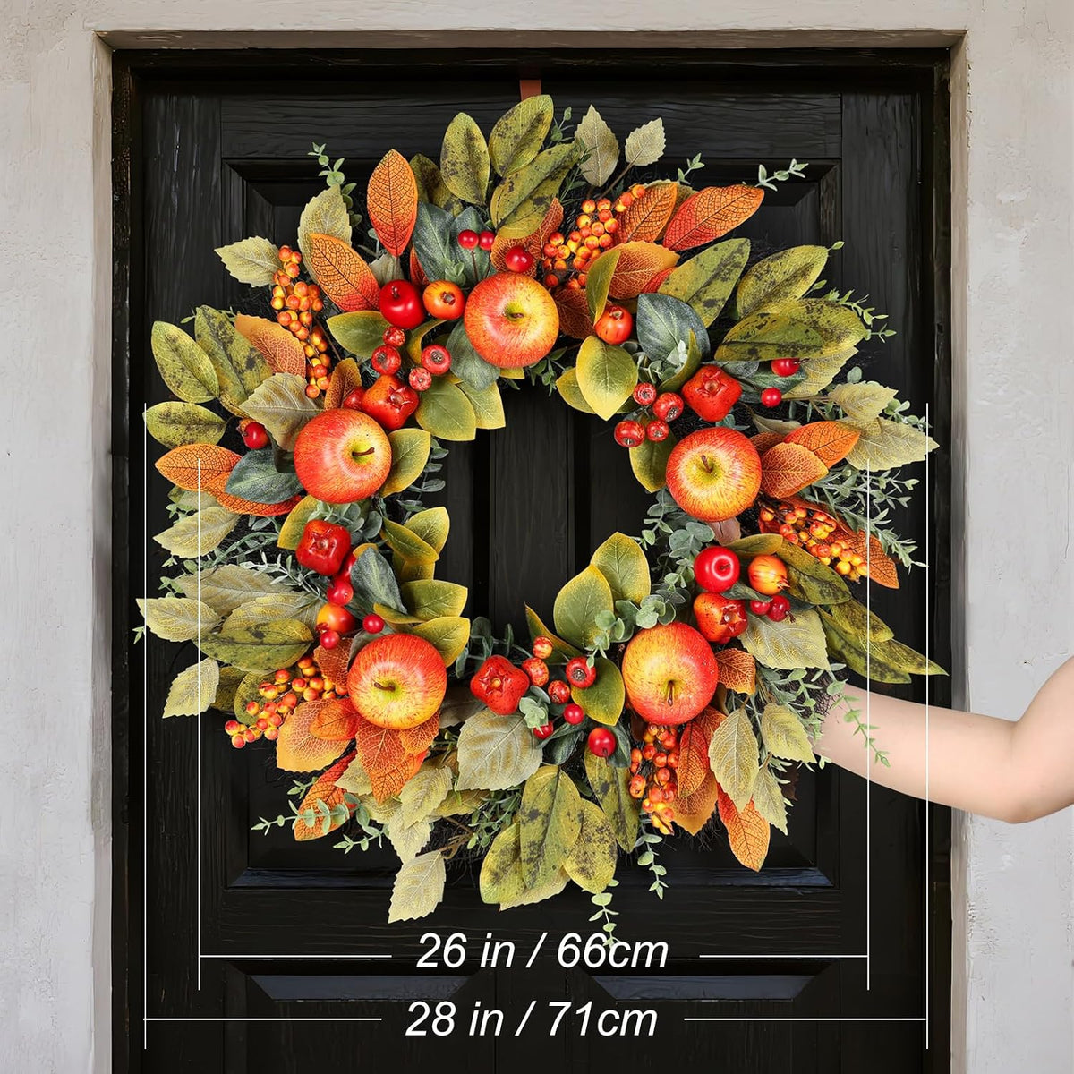 fall wreaths for front door 26 inch autumn shown in use