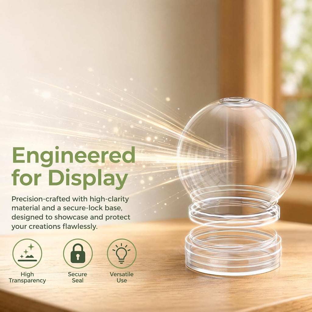 BESTOYARD Pack of 20 3-Inch DIY Snow Globe Water Globes, Clear Plastic with 55mm Screw Off Cap Reusable Kit for Bulk DIY Crafts, Valentines, Xmas, Fillable Commerial Holiday Projects