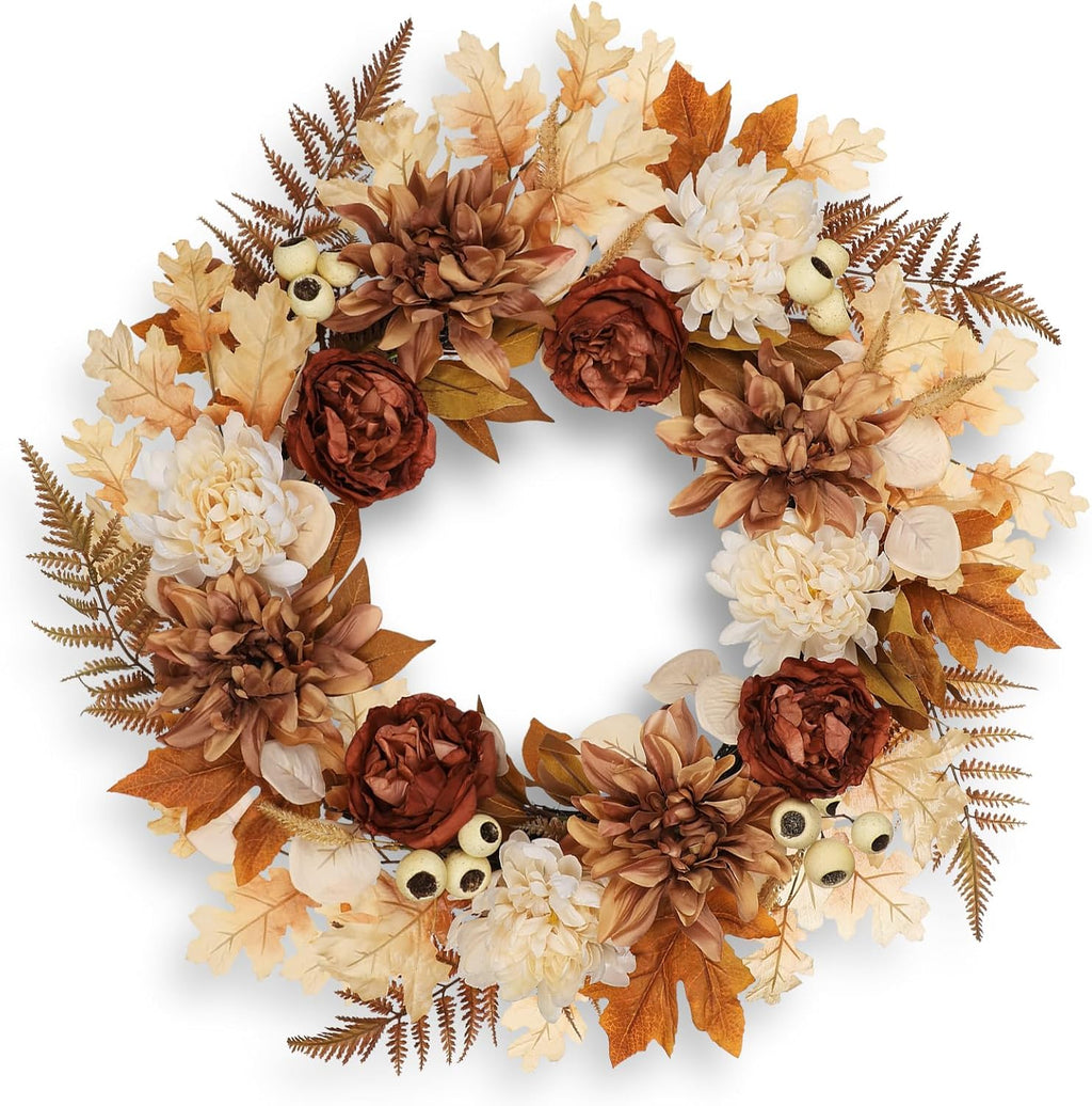 24 inch fall brown wreaths for front door, main product view