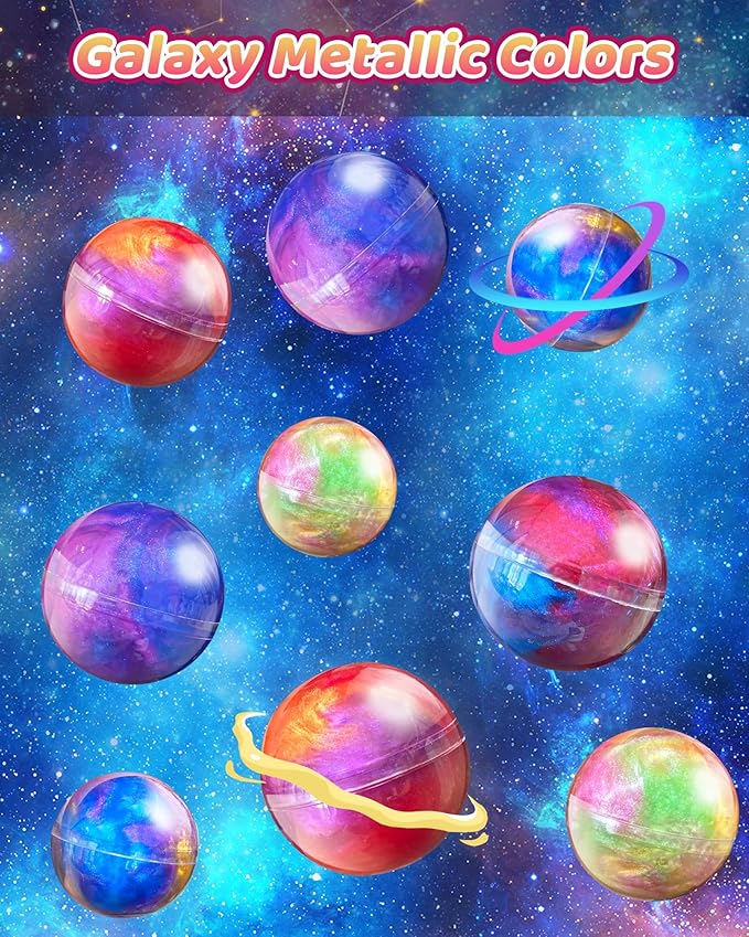 Kidfic 24 Pack Galaxy Slime Party Favors, Non-Sticky, Stress Relief Treasure Box Toys for Classroom Prizes Party Supplies, Student Gifts Goodie Bags Stuffers for Kids Boys Girls 4-8, 8-12