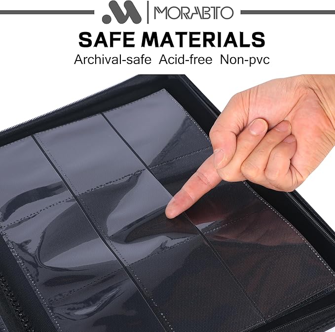 Card Binder 9 Pockets,Trading Card Binder Holds up to 864 Cards with 48 Sleeves,Zipper Card Holder Album Compatible with TCG Card/Game Cards/Sports Card