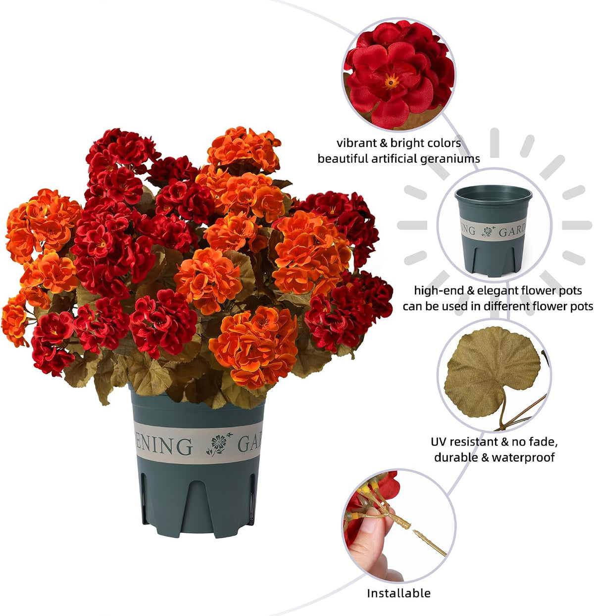 geraniums fall flowers artificial flowers for outdoors autumn, package contents