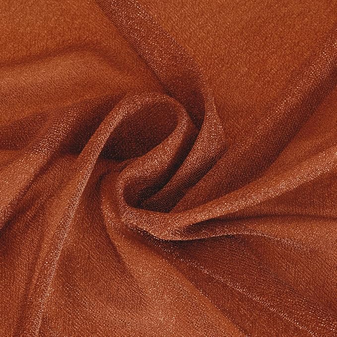 Terracotta Fall Thanksgiving Elegant Arch Draping Fabric 2 Panels Outdoor 29" × 20Ft Sheer Chiffon Curtain Drapes for Wedding Ceremony Birthday Party Garden Brunch 2 Panels