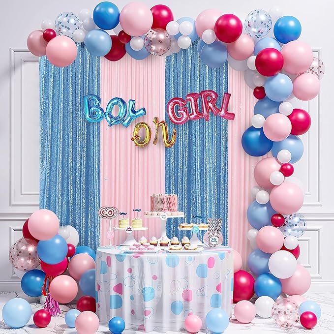 Baby Blue Sequin Backdrop 2 Panels 2FTx8FT Party Backdrop Curtains Glitter Birthday Bridal Curtains Sparkle Photo Backdrop