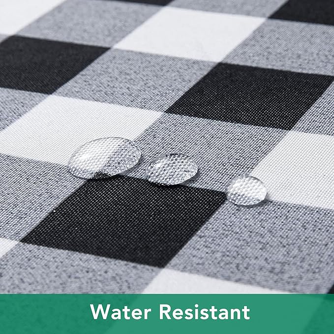 Biscaynebay Fabric Square Tablecloths 60x60 Inch, Black/Grey Scottish Plaid Table Cloth Small Card Folding Table Covers Water Resistant for Dining, Kitchen, Wedding and Parties, etc Machine Washable