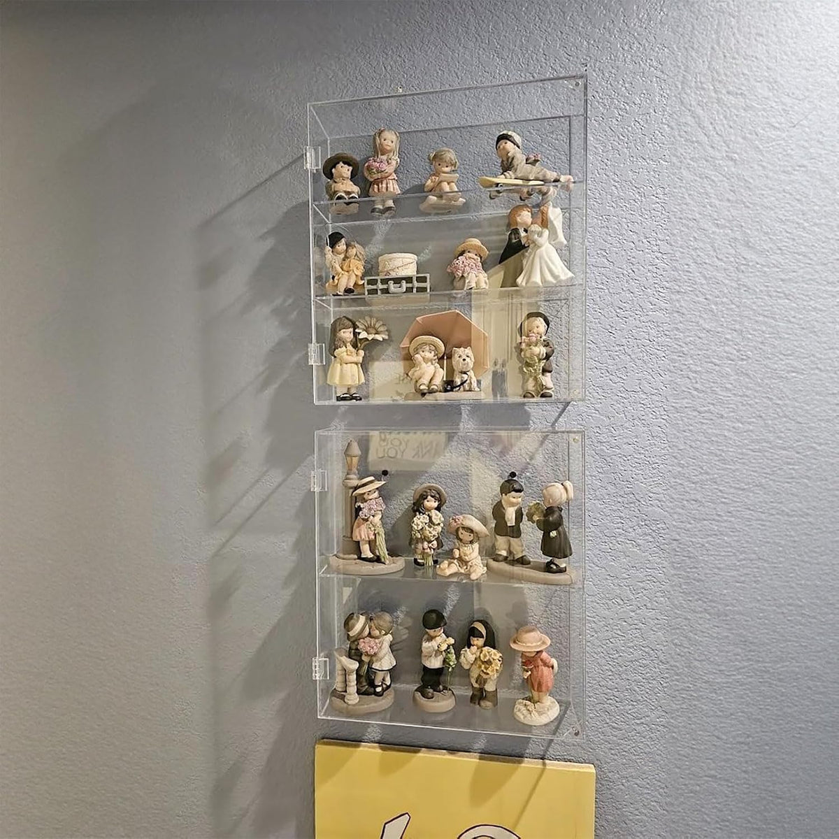 niubee acrylic display case for figures, dustproof clear on a desk or shelf