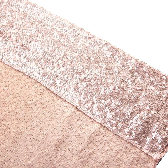 SquarePie Sequin Backdrop Curtain Not See Through Background for Wedding Party 5FT x 7FT Rose Gold