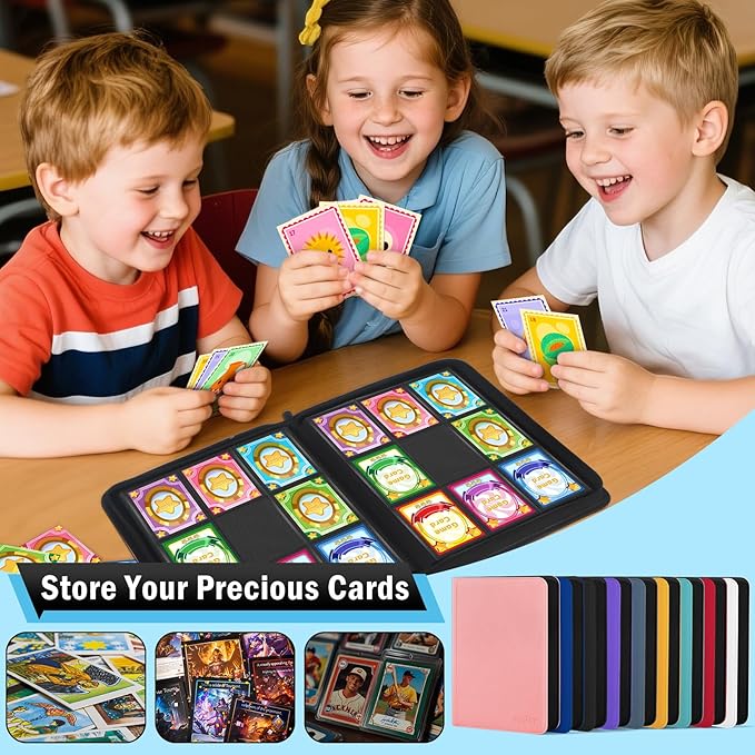 Trading Card Binder 9 Pocket, Zofly Zipper Card Collection Binder Album, Sturdy 540 Side-Loading Card Folder Holder for MTG, TCG, Sports Cards, Game Cards, Black