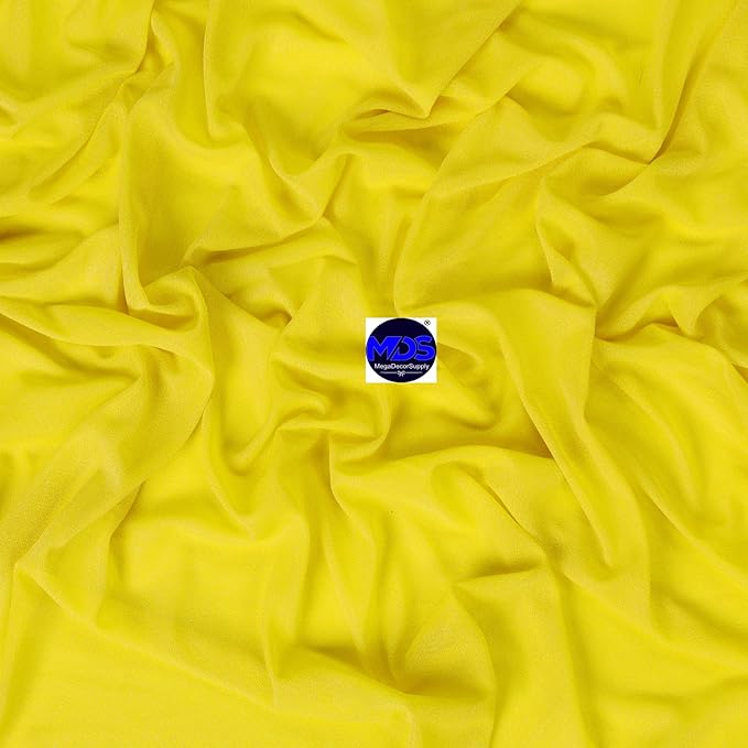 MDS 20 Pack 10ft Chiffon Table Runner 29 x 120 Inches Sheer Wedding Runner Romantic Rustic Table Runner for Wedding Decorations, Birthday Parties, Bridal Shower Party Arch Decor - Yellow