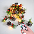 christmas garland lights 6.56ft holiday prelit garlands pine, main product view