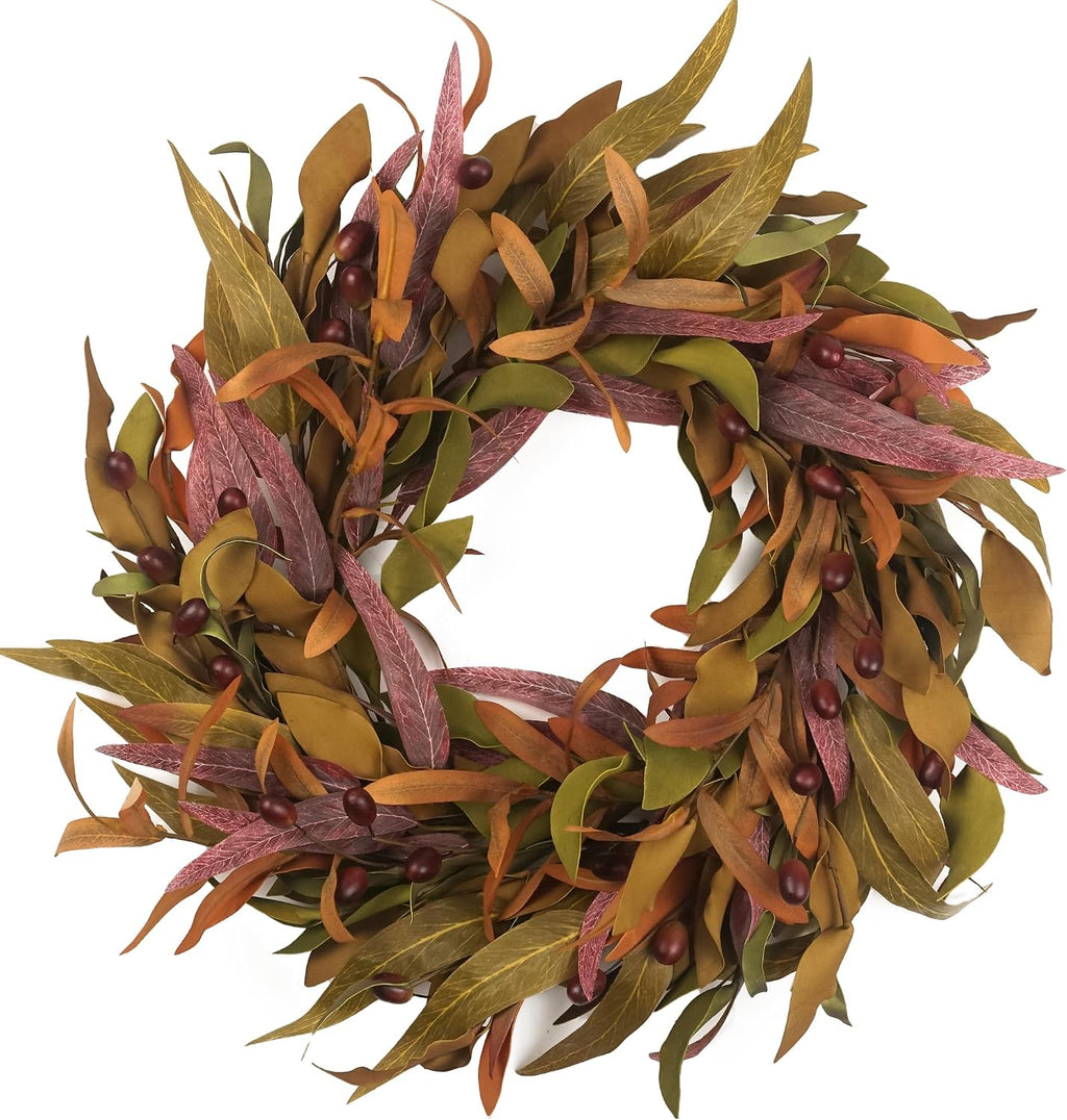 fall wreaths for front door 22 inch, olive, main product view