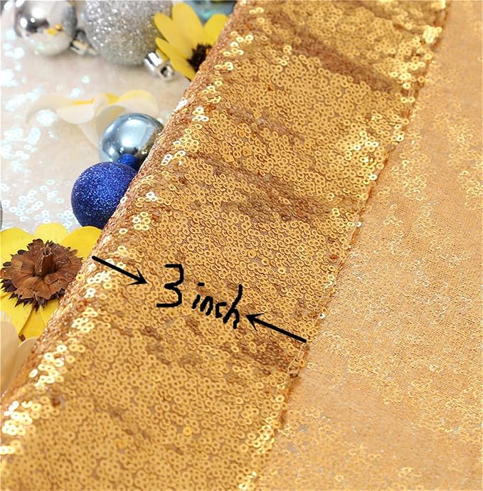 Eternal Beauty Yellow Gold Sequin Backdrop, 10x10 Ft Glitter Background Curtains for Shimmer Photography Party Wedding Birthday Back Drop Decor