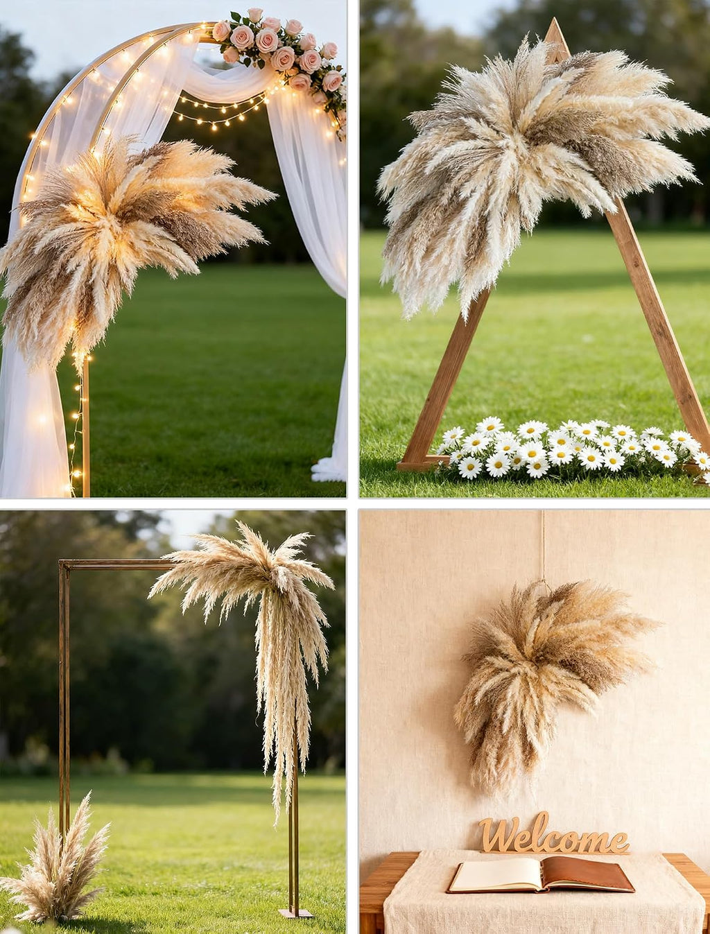 Fluffy Boho Wall Decor - DIY Pampas Grass Kits,Need to Assemble,Decorative Pampas Cloud,Mirror Decorative,for Entryway Bedroom Living Room Bathroom House Warming Gifts New Home Essential