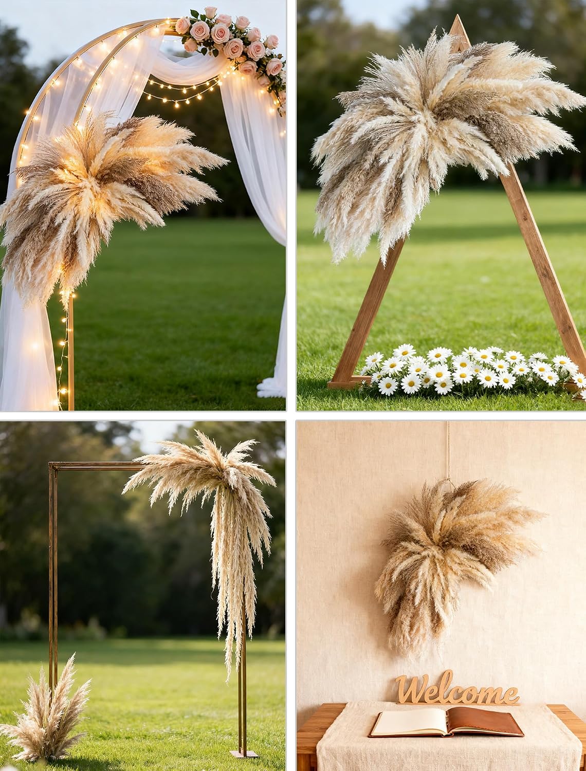 Fluffy Boho Wall Decor - DIY Pampas Grass Kits,Need to Assemble,Decorative Pampas Cloud,Mirror Decorative,for Entryway Bedroom Living Room Bathroom House Warming Gifts New Home Essential