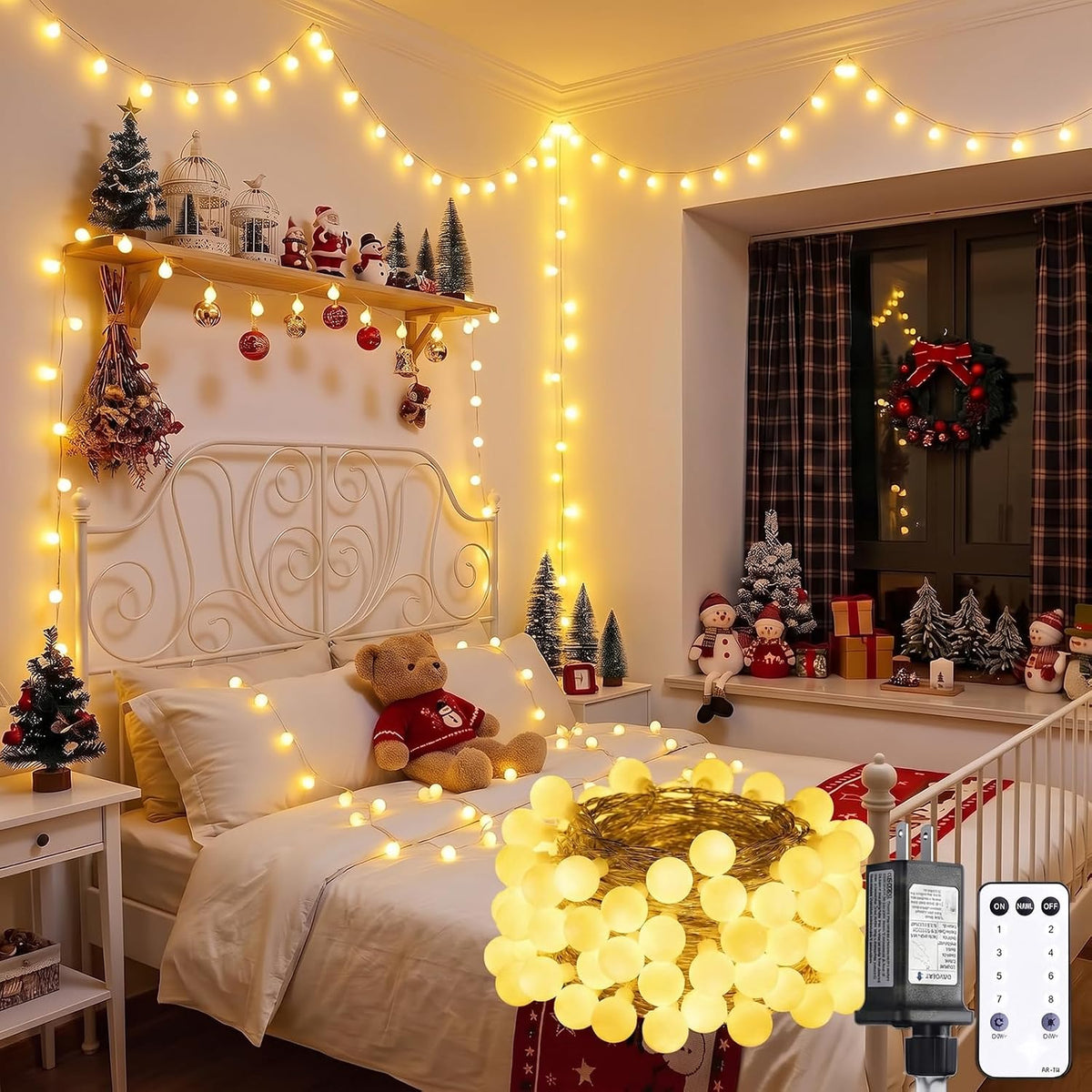 100 led shatterproof globe string lights, 33ft warm, main product view