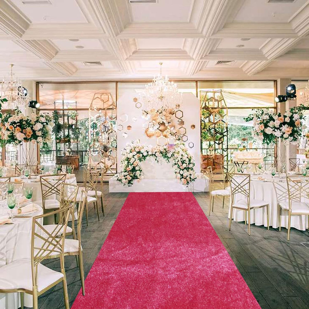 FANPROMS Wedding Pink Aisle Runner 4x25 FT Wedding Velvet Aisle Runner for We...
