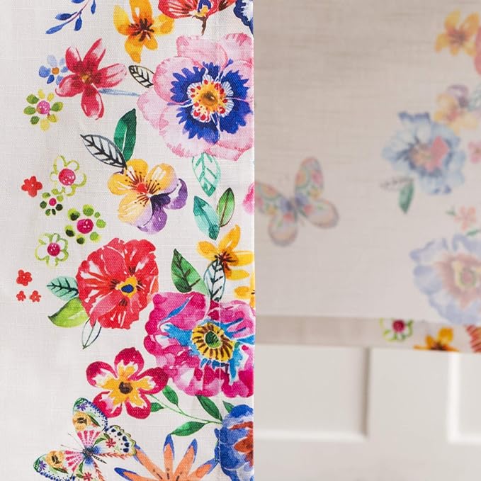 Maison d' Hermine Table Runner 100% Cotton Single Layer Table Runners 72 inches Long Decorative for Home Dining Party Wedding Bridal Shower Spring Summer (Happy Florals - High Summer, 14.50" x 72")