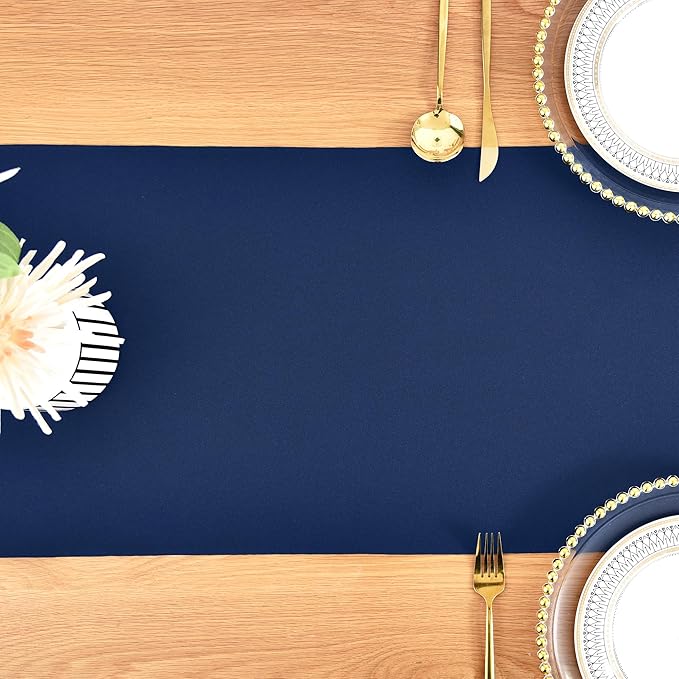 Farmhouse Navy Blue Table Runner Dining Table Runners 60 Inches Long Coffee Table Runner for Dresser Living Room Bedroom Holiday Party Banquet 12X60 Inch