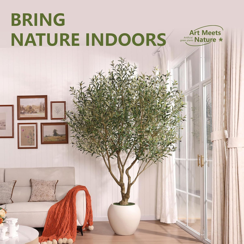 verinatural artificial olive tree 8ft faux plant home showing dimensions