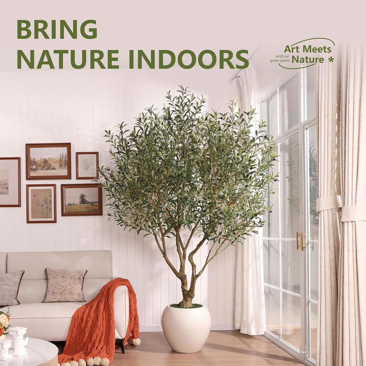 verinatural artificial olive tree 8ft faux plant home showing dimensions