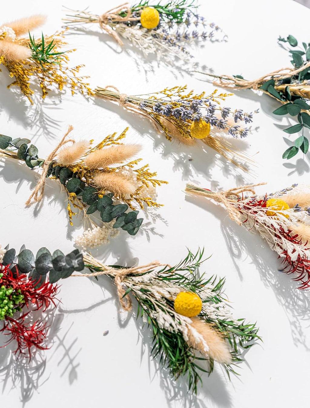 12 Kind Dried Flowers Set - Including Lavender, Eucalyptus, Wheat, Bunny Tails, Handmade for DIY Crafts, Vase Decor, Wedding/Home/Birthday/Seasonal Decor