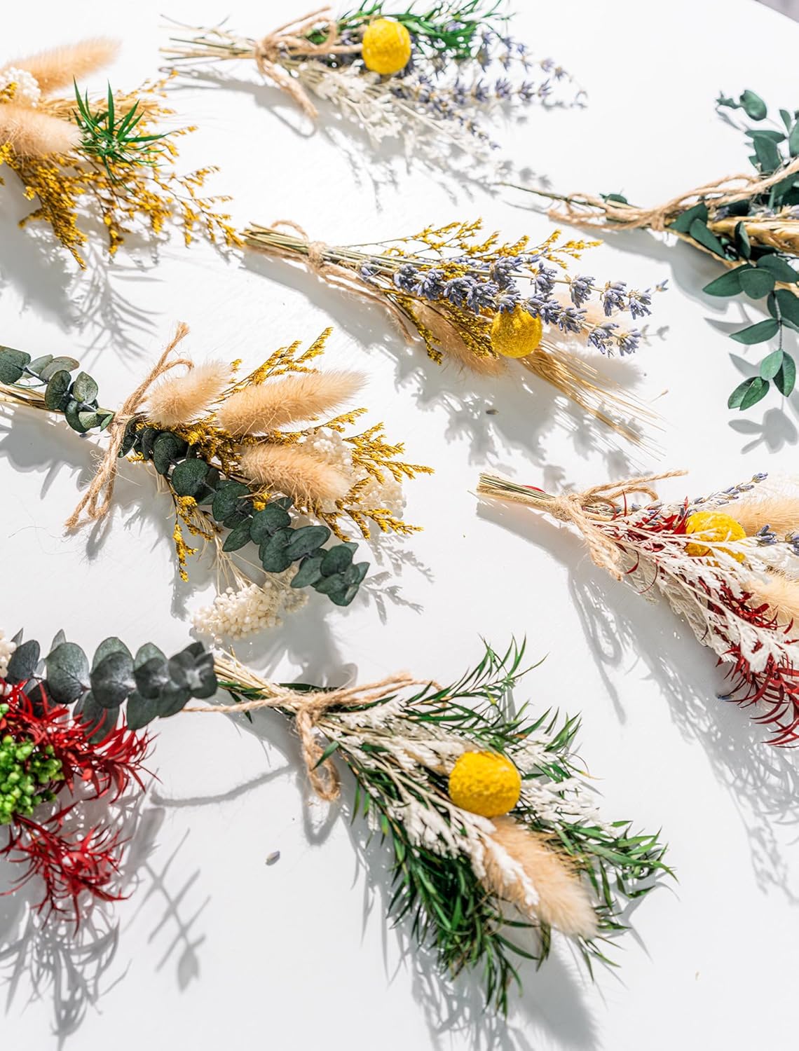 12 Kind Dried Flowers Set - Including Lavender, Eucalyptus, Wheat, Bunny Tails, Handmade for DIY Crafts, Vase Decor, Wedding/Home/Birthday/Seasonal Decor
