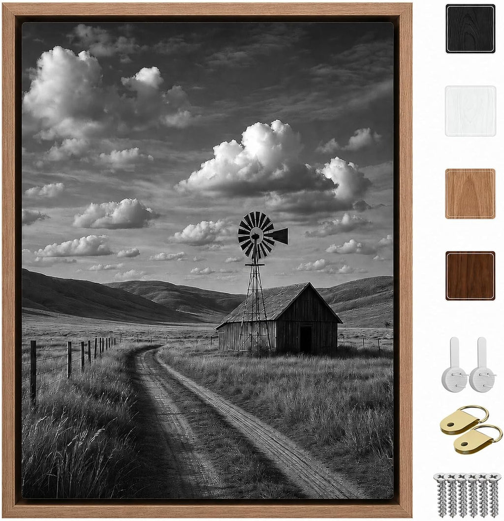 canvas floater frame for 1”–1.25”deep gallery wrapped canvas shown in use