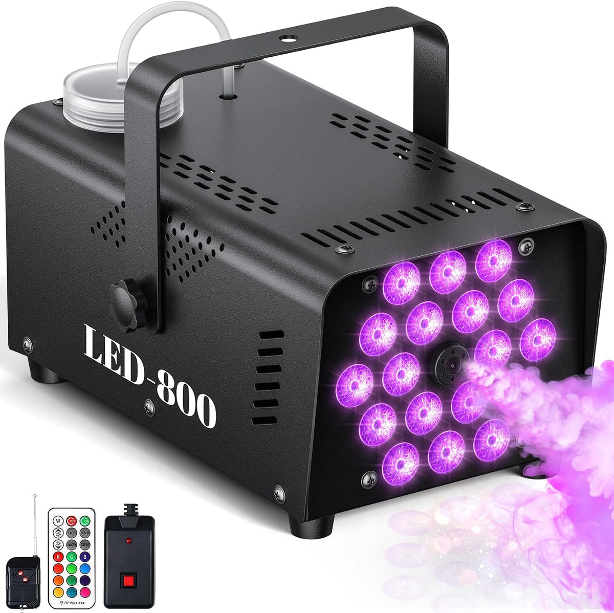 800W Fog Machine with Lights, 3500CFM Smoke Machine for Halloween