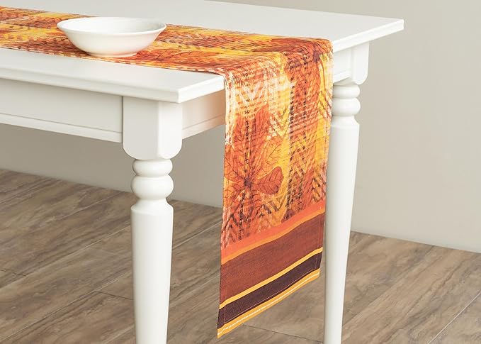 Maison d'Hermine Table Runner 100% Cotton Single Layer Table Runners 108 inches Long Decorative for Home Kitchen Dining Party Baby Shower Wedding Bridal Shower (Thanksgiving Tartan, 14.50" x 108")