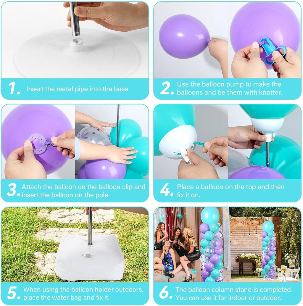 2 sets adjustable balloon column stand kit with showing dimensions