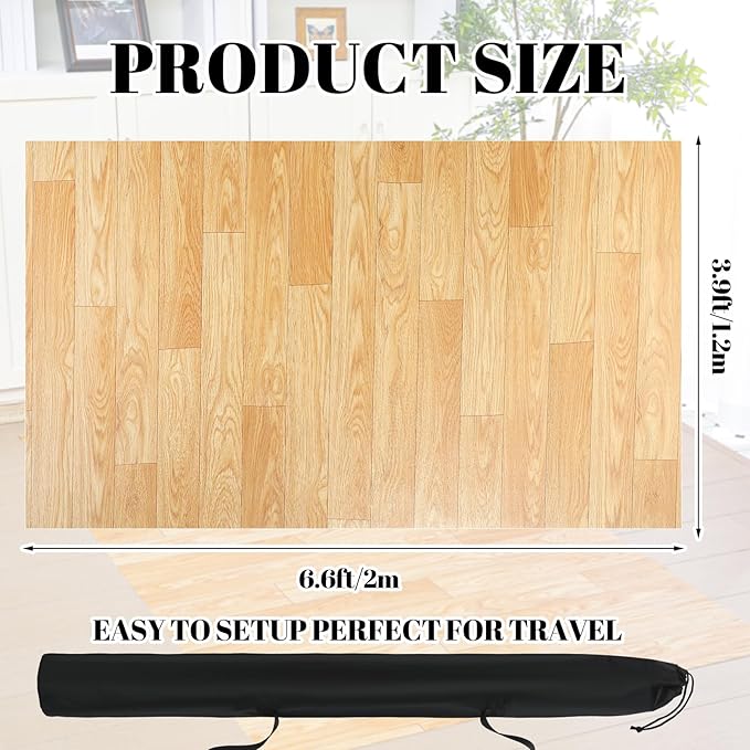 Portable Dance Floor Smooth Ballet Floor Vinyl Dance Mat for Home Stage Studios Kids Adults Practice Improve