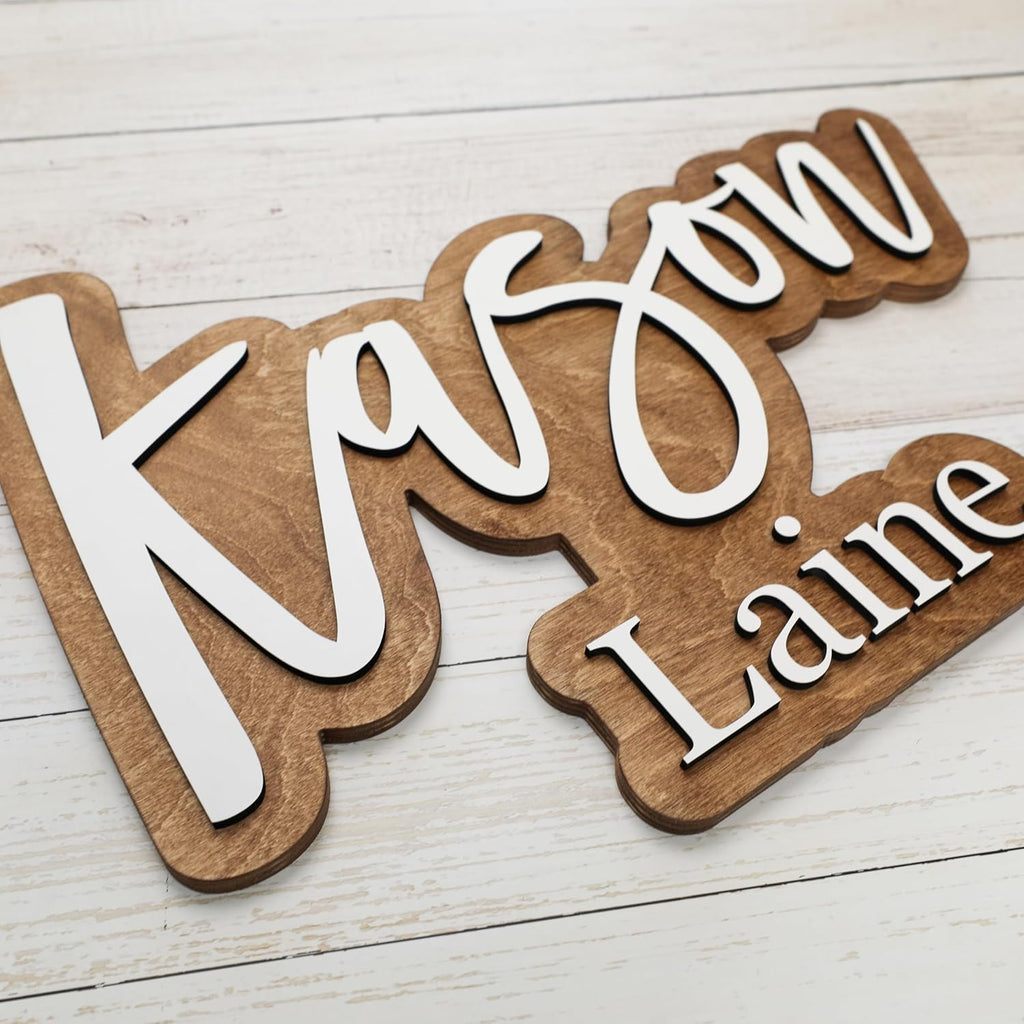 Wooden Name Signs for Nursery, Baby Name Sign, Name Signs for Kids Room, Custom Plaque, Nursery Wall Art, (Walker Wesley)