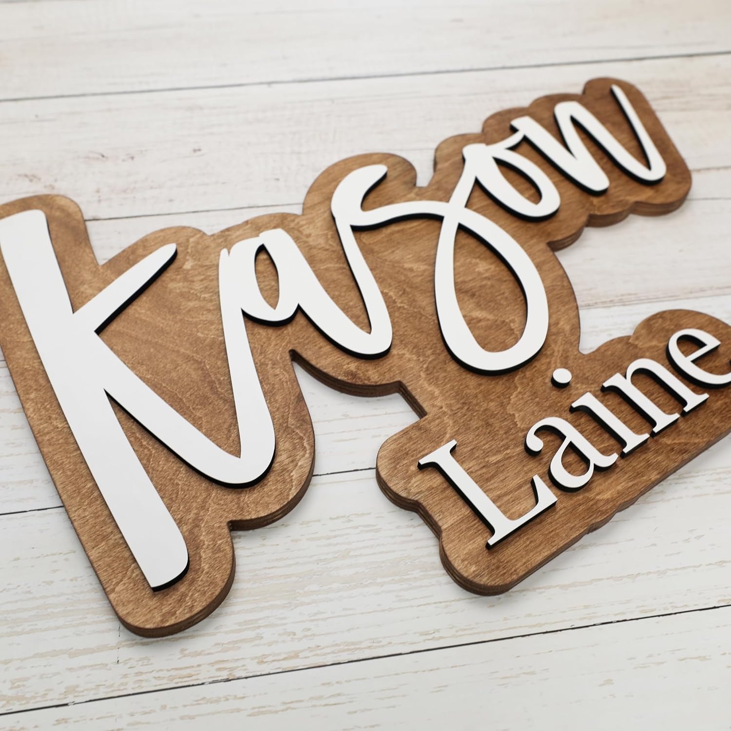 Wooden Name Signs for Nursery, Baby Name Sign, Name Signs for Kids Room, Custom Plaque, Nursery Wall Art, (Walker Wesley)